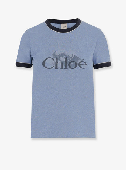 Chloe' Cotton T-Shirt Ceylanblue