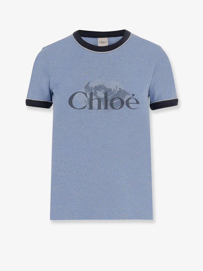 Chloe' Cotton T-Shirt Ceylanblue