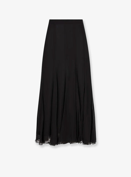 Chloe' Long Muslin Silk Skirt Black