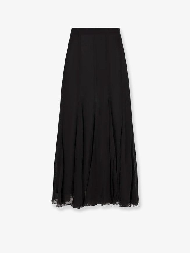 Chloe' Long Muslin Silk Skirt Black