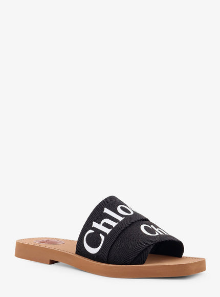 Chloe' Woody Linen Flat Sandals