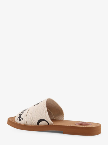 Chloe' Woody Linen Flat Sandals