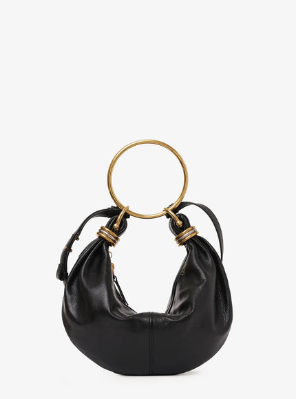 Chloe' Bracelet Bag Leather Handbag Uni Black