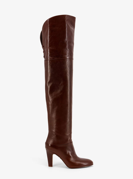 Chloe' Eve Over The Knee Leather Boots Sootybrown