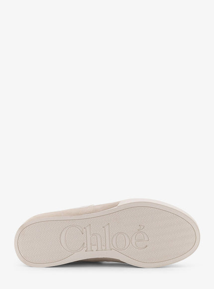 Chloe' Chloé Kick Low-Top Leather Sneakers With Mesh Inserts