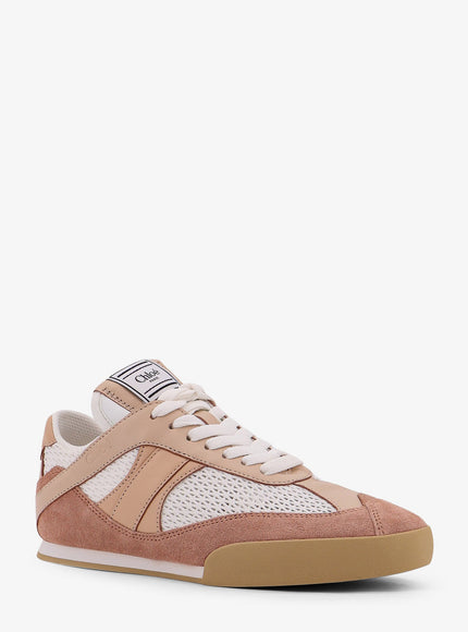 Chloe' Chloé Kick Low-Top Leather Sneakers With Mesh Inserts