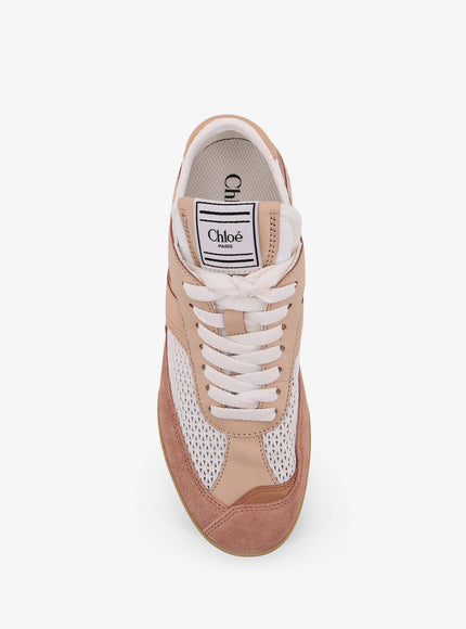 Chloe' Chloé Kick Low-Top Leather Sneakers With Mesh Inserts
