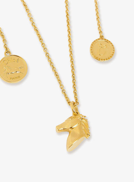 Chloe' Chloé Charms Brass Necklace