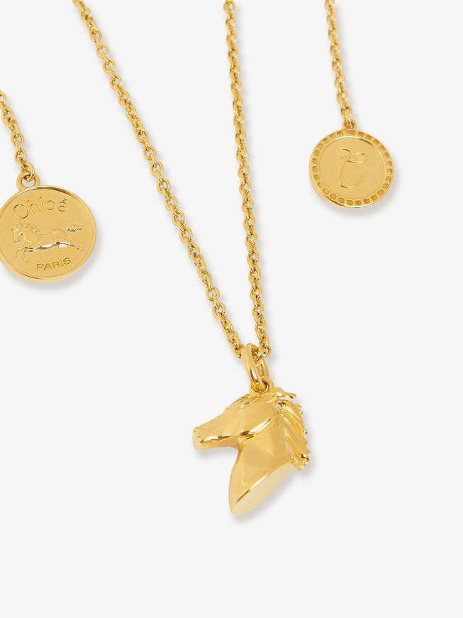 Chloe' Chloé Charms Brass Necklace