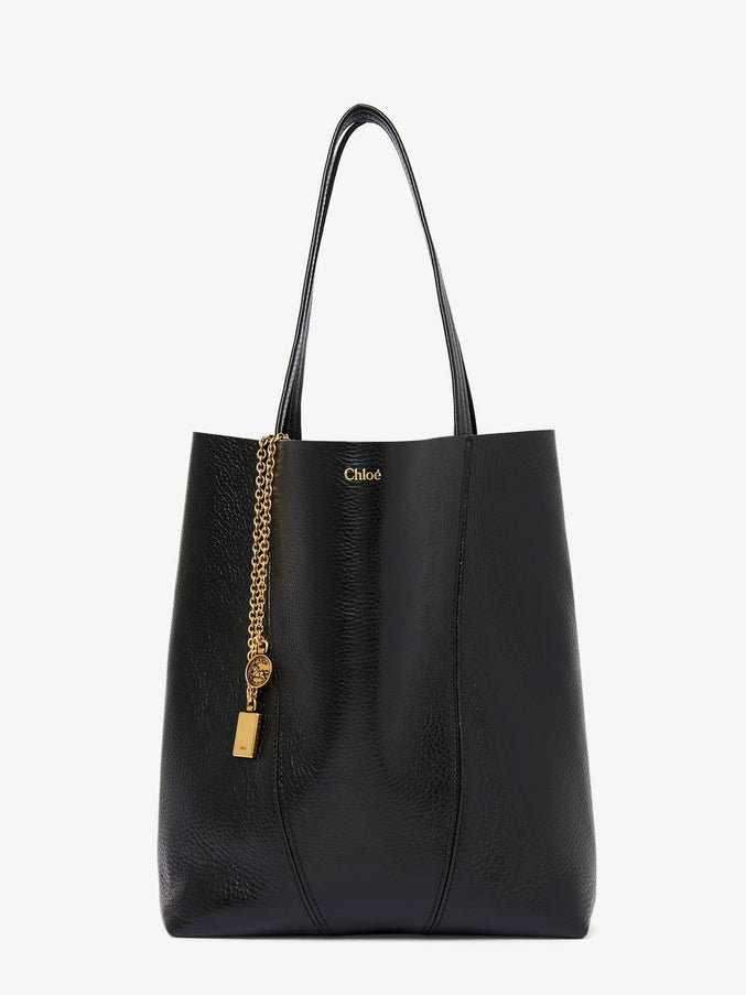 Chloe' Chloé Spin Leather Shoulder Bag Uni Black