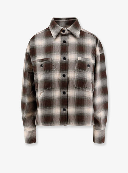 Closed Cropped Madras Shirt Dark Raisin Red