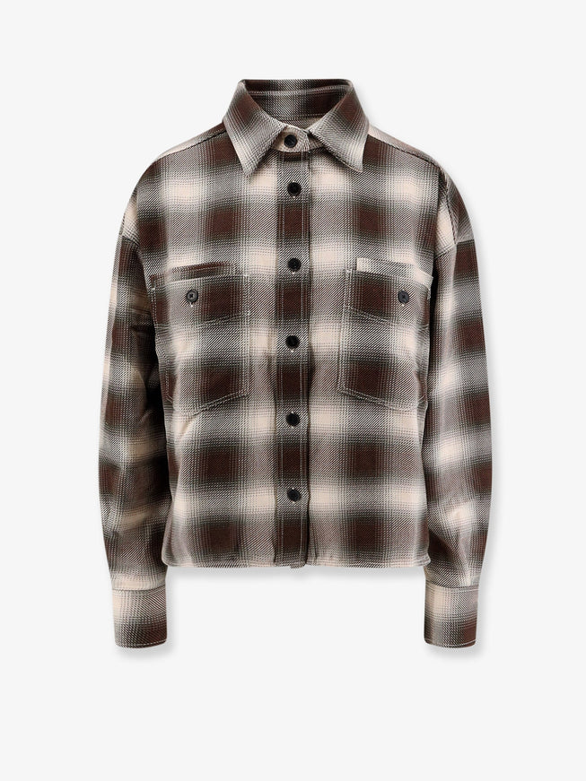 Closed Cropped Madras Shirt Dark Raisin Red