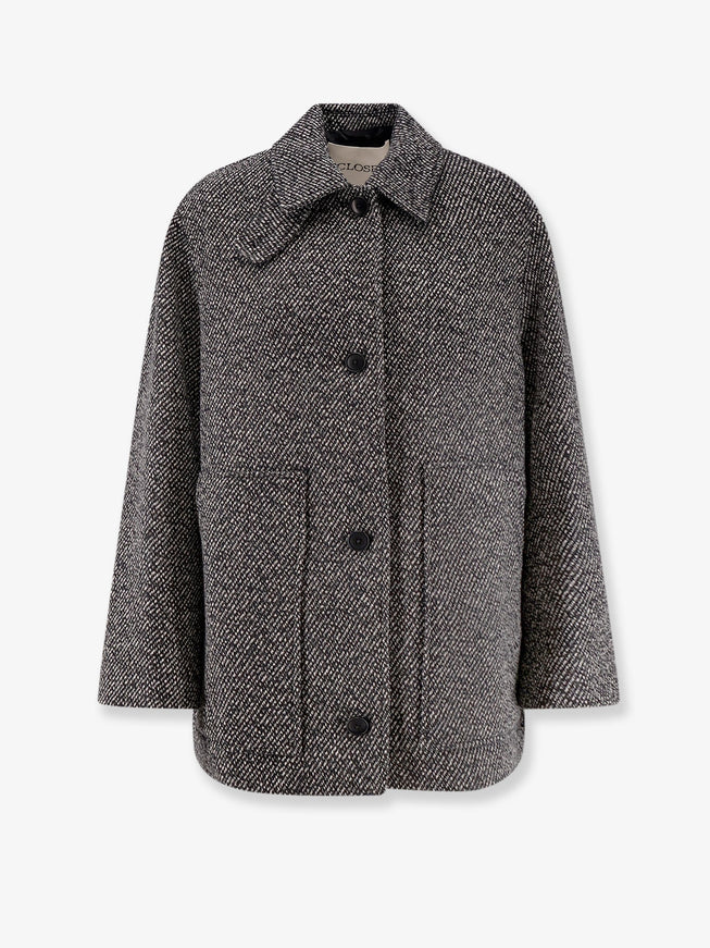 Closed Recycled Wool Blend Short Coat Grey Heather Melange
