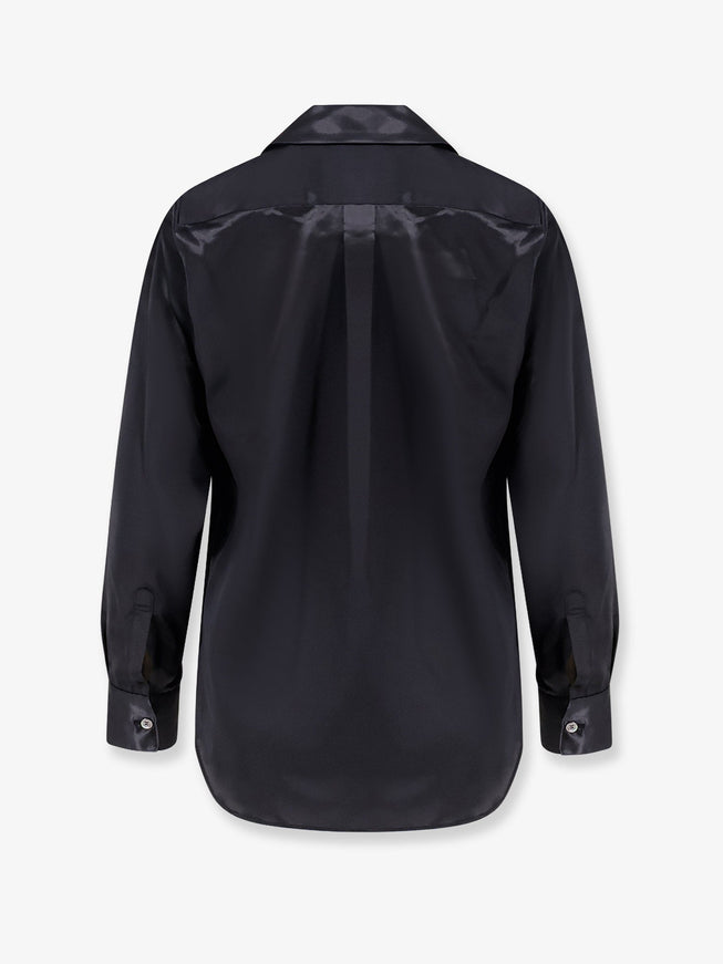 Comme Des Garçons Play Satin Shirt With Maxi Bow