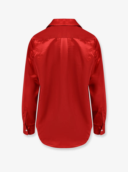 Comme Des Garçons Play Satin Shirt With Maxi Bow