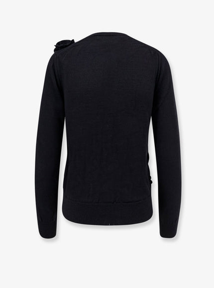 Comme Des Garçons Play Wool Cardigan With Ruffled Detail