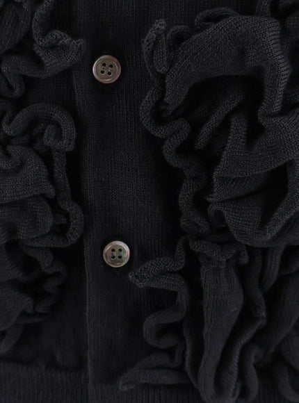 Comme Des Garçons Play Wool Cardigan With Ruffled Detail