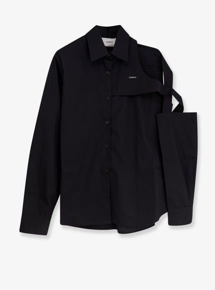 Coperni Cotton Shirt With Metal Lettering Logo Black
