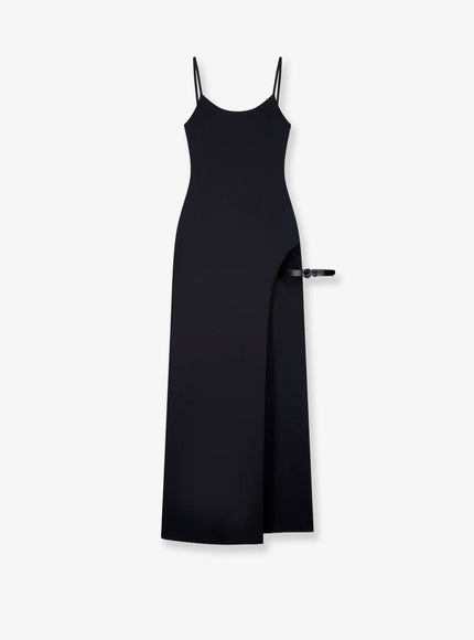 Coperni Garter Cotton Blend Long Dress Black