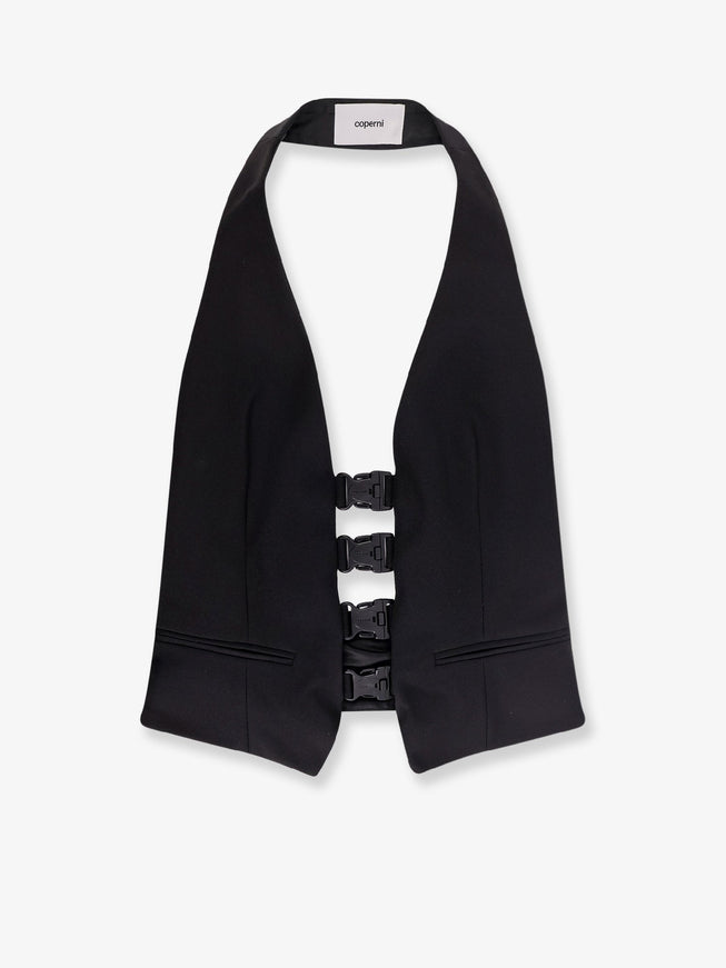 Coperni Multi Bukle Waistcoat Satin Vest Black