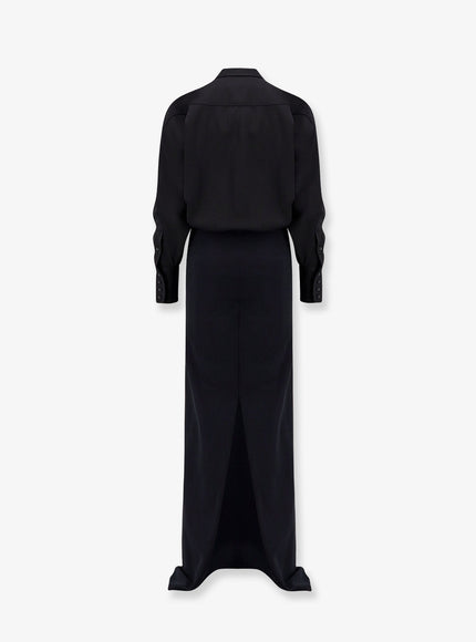 Darkpark Wool And Satin Long Dress