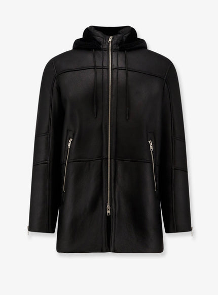 Dfour Long Leather Jacket Nero