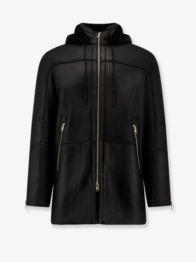 Dfour Long Leather Jacket Nero