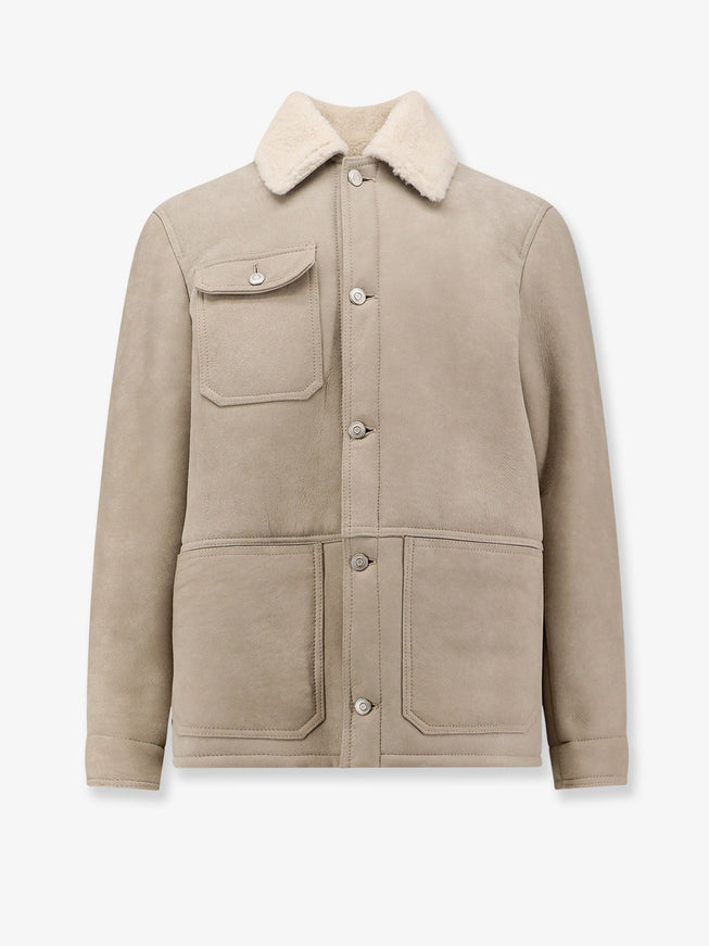 Dfour Leather Long Jacket Grigio