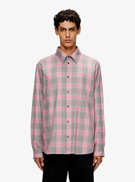 Diesel S-Simply Check Cotton Blend Shirt