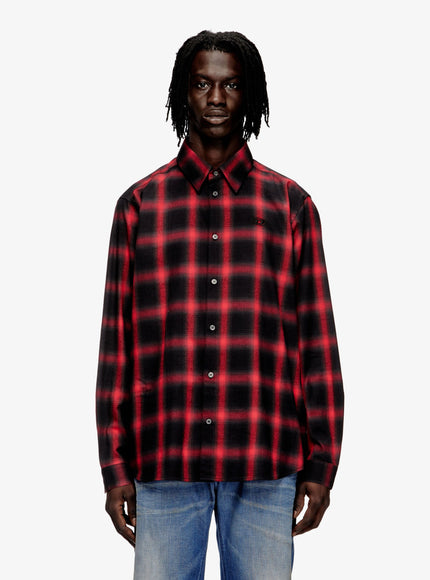 Diesel S-Simply Check Cotton Blend Shirt