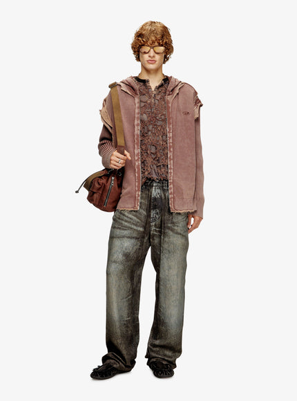 Diesel K-Pelto Cotton Sweatshirt With Distressed Effect