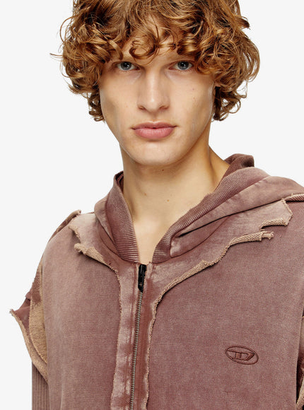 Diesel K-Pelto Cotton Sweatshirt With Distressed Effect