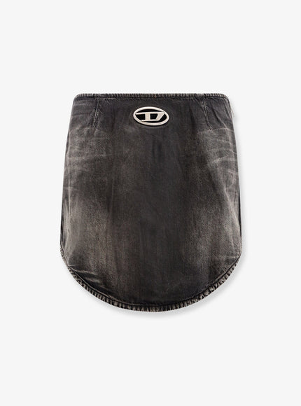 Diesel De-Vany Cotton Mini Skirt Grigio