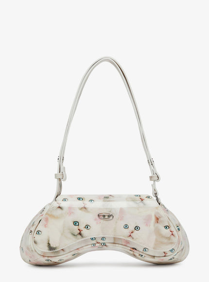 Diesel Play Crossbody Patent Fabric Shoulder Bag Uni Bianco