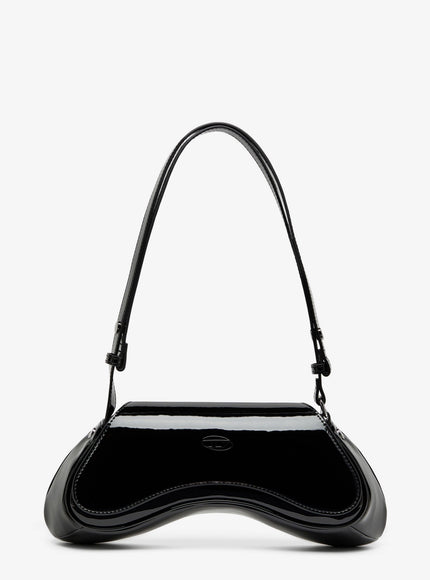 Diesel Play Crossbody Patent Fabric Shoulder Bag Uni Nero