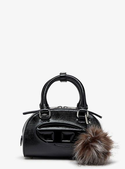 Diesel 1Dr Dome Python Leather Crossbody Bag Uni Nero