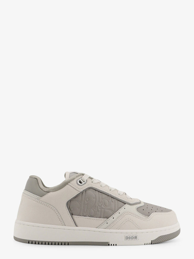 Dior B27 Leather Sneakers With Embossed Cd Logo White Grey