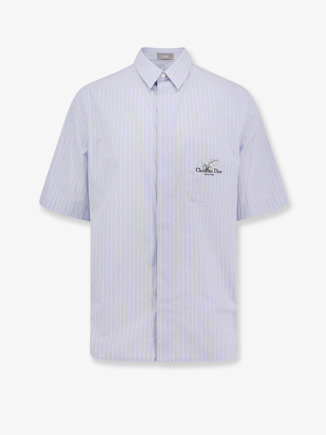 Dior Striped Cotton Shirt Azzurro