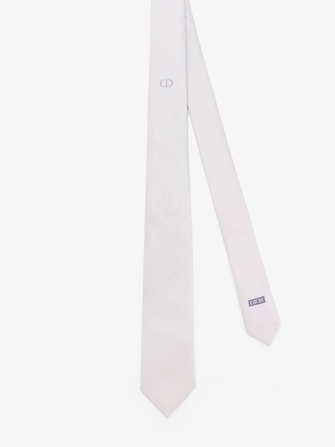 Dior Silk Tie With Embroidered Logo Monogram
