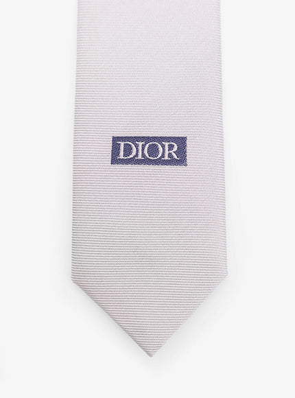 Dior Silk Tie With Embroidered Logo Monogram