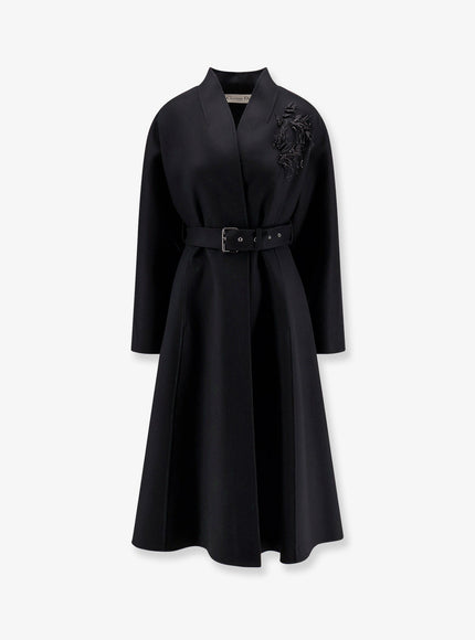 Dior Virgin Wool Blend Coat 38 Nero