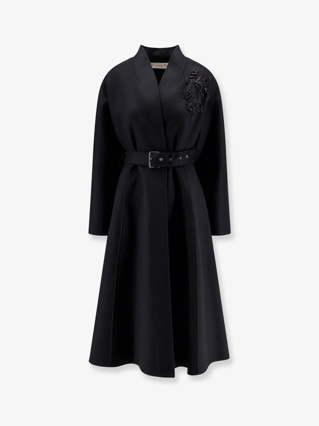 Dior Virgin Wool Blend Coat 38 Nero