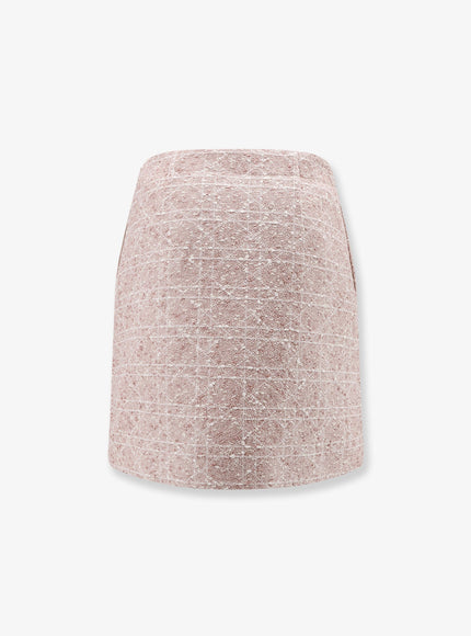 Dior Macrocannage Cotton Blend Tweed Mini Skirt