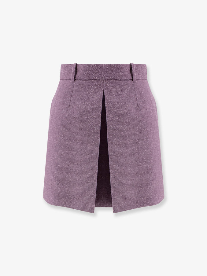 Dior Bouclé Virgin Wool Blend Skirt Viola