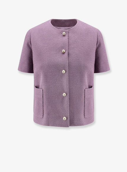 Dior Bouclé Virgin Wool Blend Blazer Violet