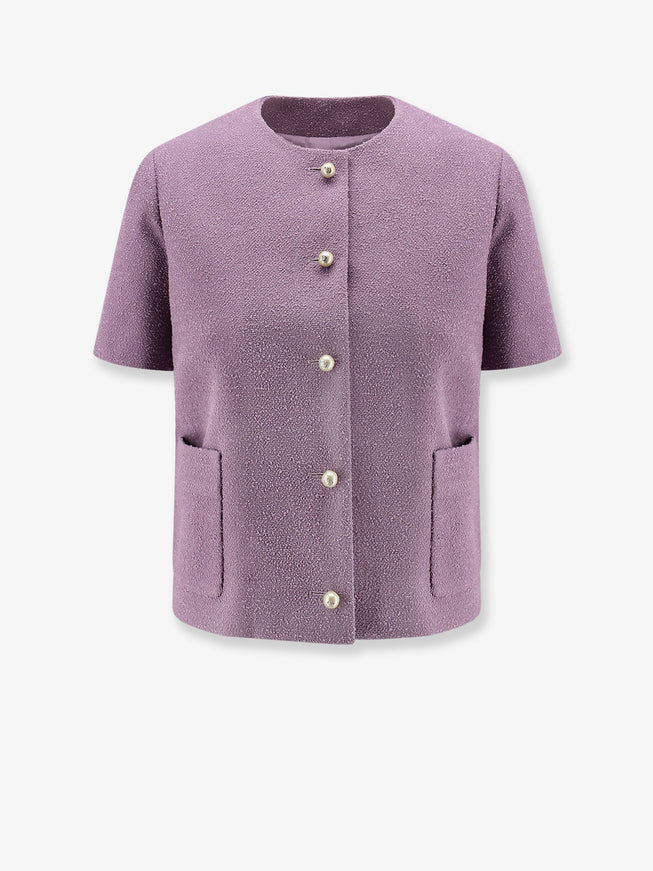 Dior Bouclé Virgin Wool Blend Blazer Violet