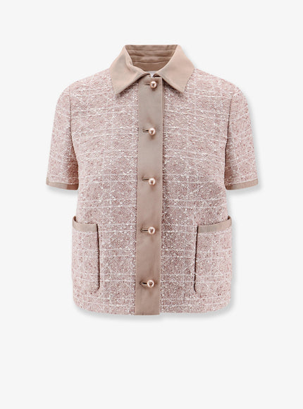 Dior Macrocannage Short Sleeve Cotton Blend Tweed Blazer Fantasia