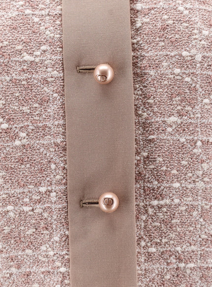Dior Macrocannage Short Sleeve Cotton Blend Tweed Blazer