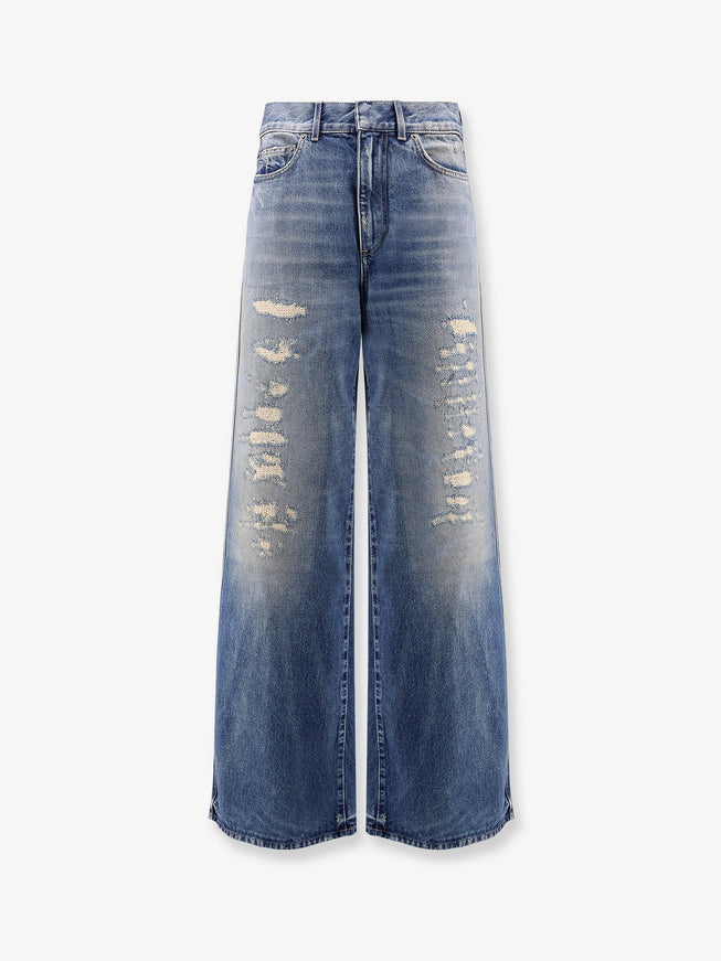 Dior Flared Jeans With Destroyed Effect Bleu