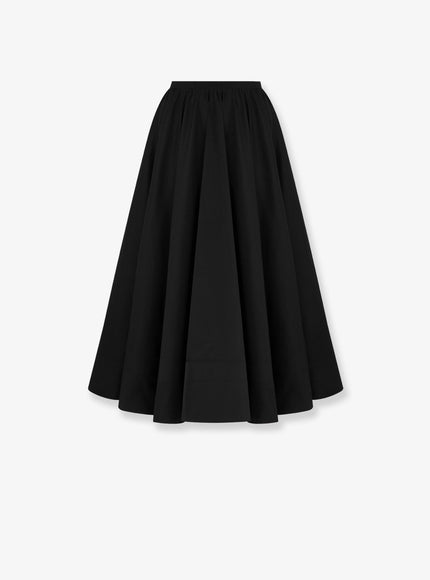 Dior Flared Silk Midi Skirt Noir